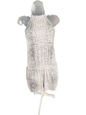 Tart Snake Print Halter Romper With Open Back Adjustable Tie Straps Size S